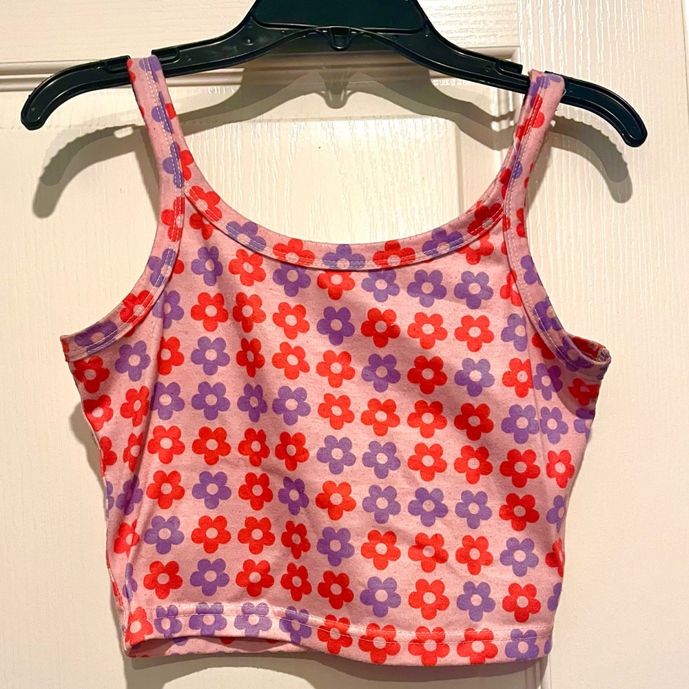 pink flower tank top